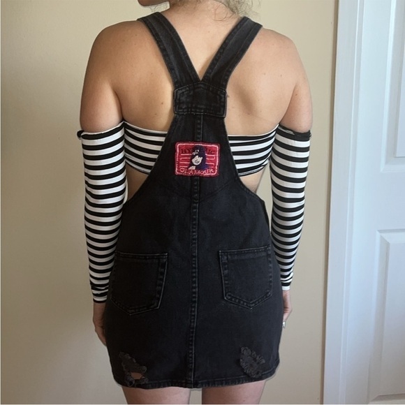 Hysteric Glamour Vintage Goth Grunge Punk Distressed Overall Mini Dress Whimsi - Picture 11 of 11
